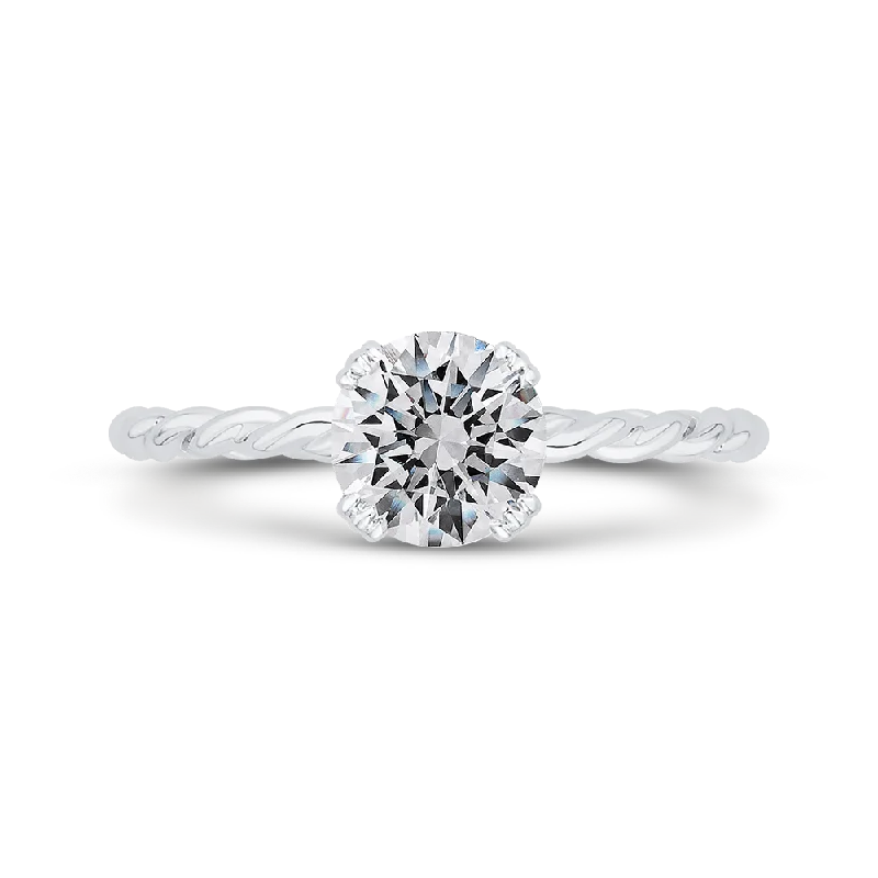 14K White Gold Solitaire Engagement Ring (Semi-Mount)