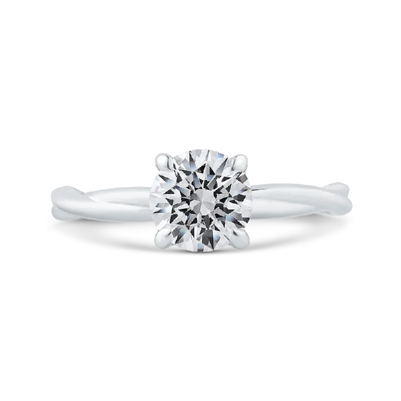 14K White Gold Solitaire Engagement Ring (Semi-Mount)