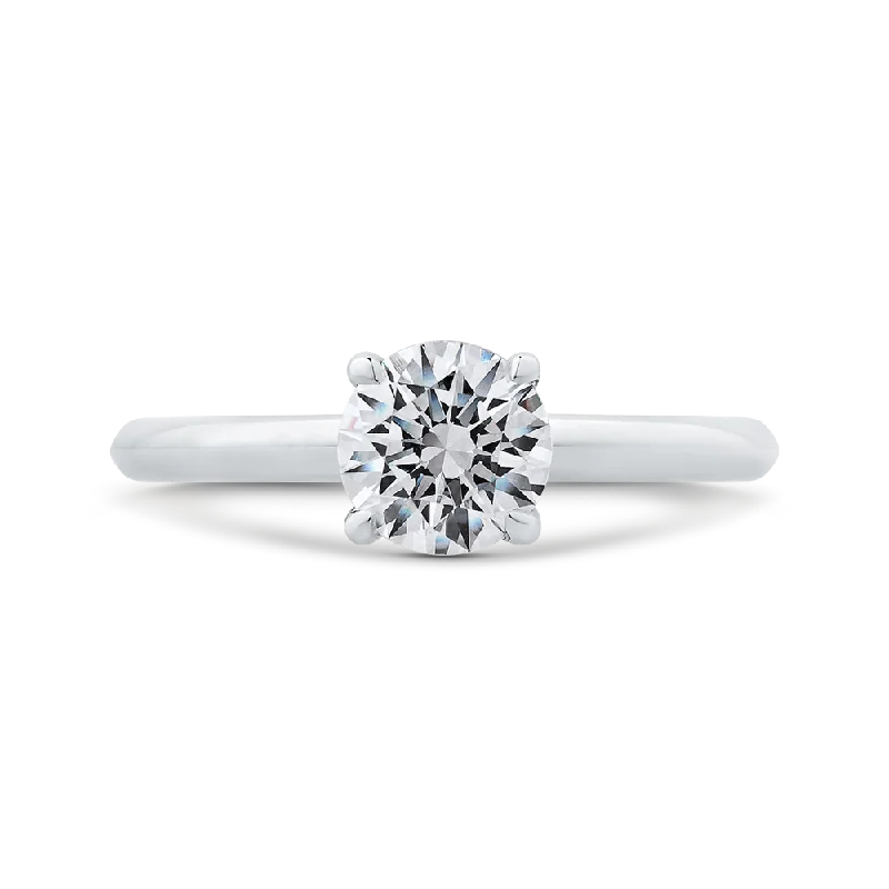 14K White Gold Solitaire Engagement Ring (Semi-Mount)