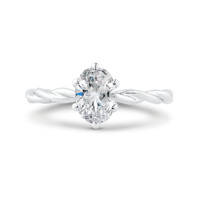 14K White Gold Solitaire Engagement Ring (Semi-Mount)