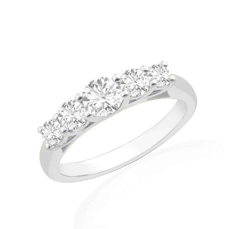 18ct White Gold Graduated Five Stone Engagement Ring