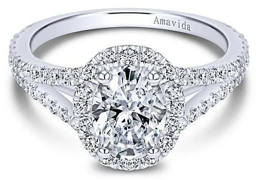 White Gold Engagement Ring. Featuring A Signature Created Lab Grown Center Diamond And Earth Mined Accent Diamonds.