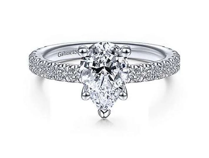 White Gold Engagement Ring. Featuring A Signature Created Lab Grown Center Diamond And Earth Mined Accent Diamonds.