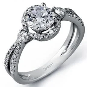 White Gold Engagement Ring. Featuring A Signature Created Lab Grown Center Diamond And Earth Mined Accent Diamonds