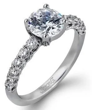 White Gold Engagement Ring. Featuring A Signature Created Lab Grown Center Diamond And Earth Mined Accent Diamonds.