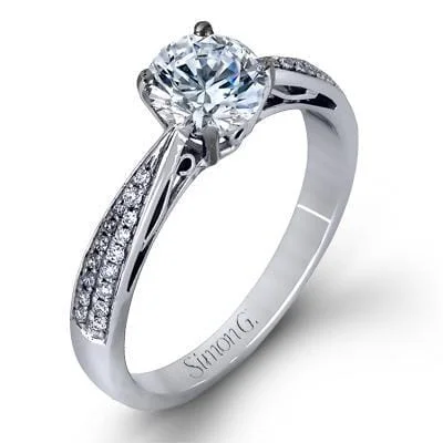 White Gold Engagement Ring. Featuring A Signature Created Lab Grown Center Diamond And Earth Mined Accent Diamonds.