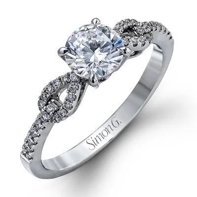 White Gold Engagement Ring. Featuring A Signature Created Lab Grown Center Diamond And Earth Mined Accent Diamonds.