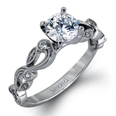 White Gold Engagement Ring. Featuring A Signature Created Lab Grown Center Diamond And Earth Mined Accent Diamonds.