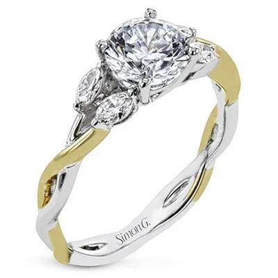 White Gold Engagement Ring. Featuring A Signature Created Lab Grown Center Diamond And Earth Mined Accent Diamonds