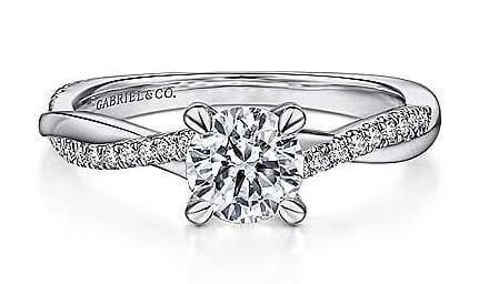 White Gold Engagement Ring. Featuring A Signature Created Lab Grown Center Diamond And Earth Mined Accent Diamonds.