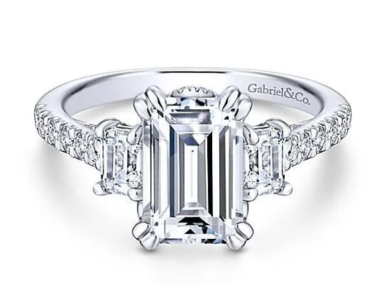 White Gold Engagement Ring. Featuring A Signature Created Lab Grown Center Diamond And Earth Mined Accent Diamonds.