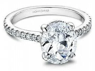 White Gold Engagement Ring. Featuring A Signature Created Lab Grown Center Diamond And Earth Mined Accent Diamonds.