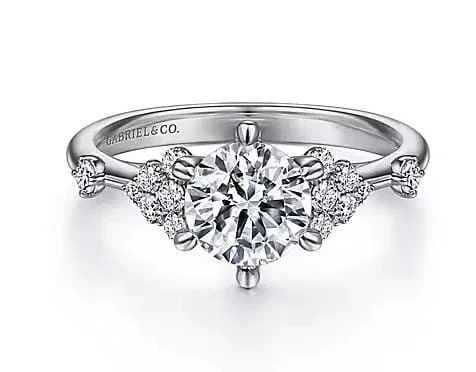 White Gold Engagement Ring. Featuring A Signature Created Lab Grown Center Diamond And Earth Mined Accent Diamonds.