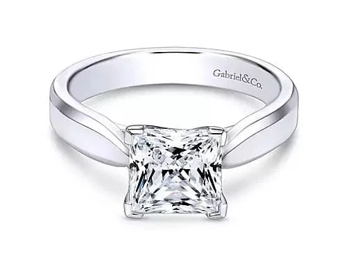 White Gold Solitaire Engagement Ring. Featuring A Signature Created Lab Grown Center Diamond.