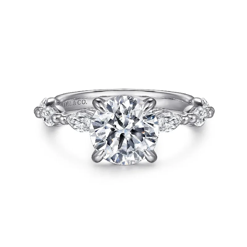 White Gold Engagement Ring. Featuring A Signature Created Lab Grown Center Diamond And Earth Mined Accent Diamonds.