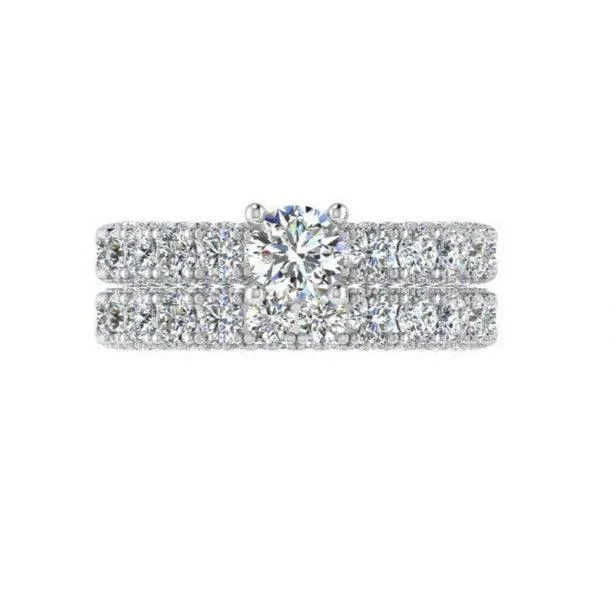 Engagement Ring and Half Eternity White Gold