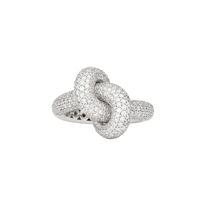 The Medium Diamond Legacy Knot Ring - White Gold