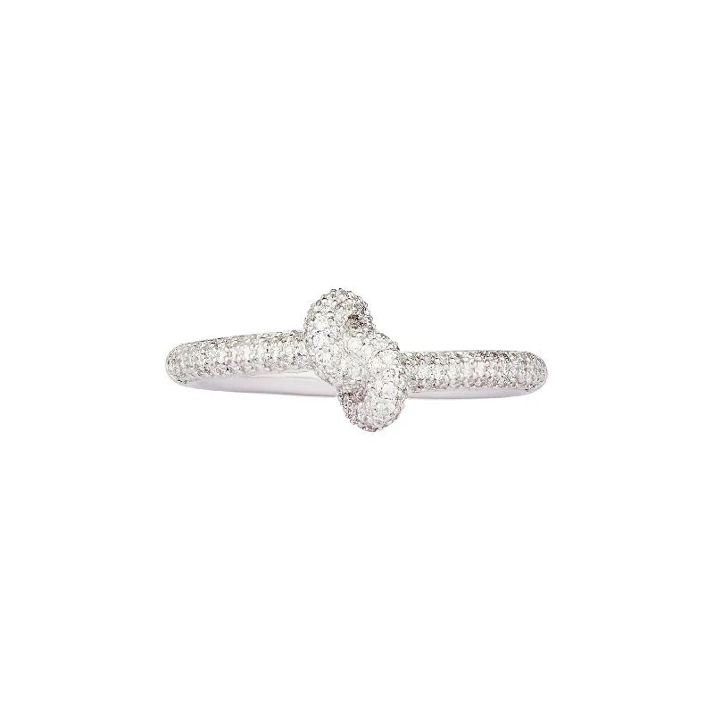 The Mini Legacy Diamond Knot Ring - White Gold