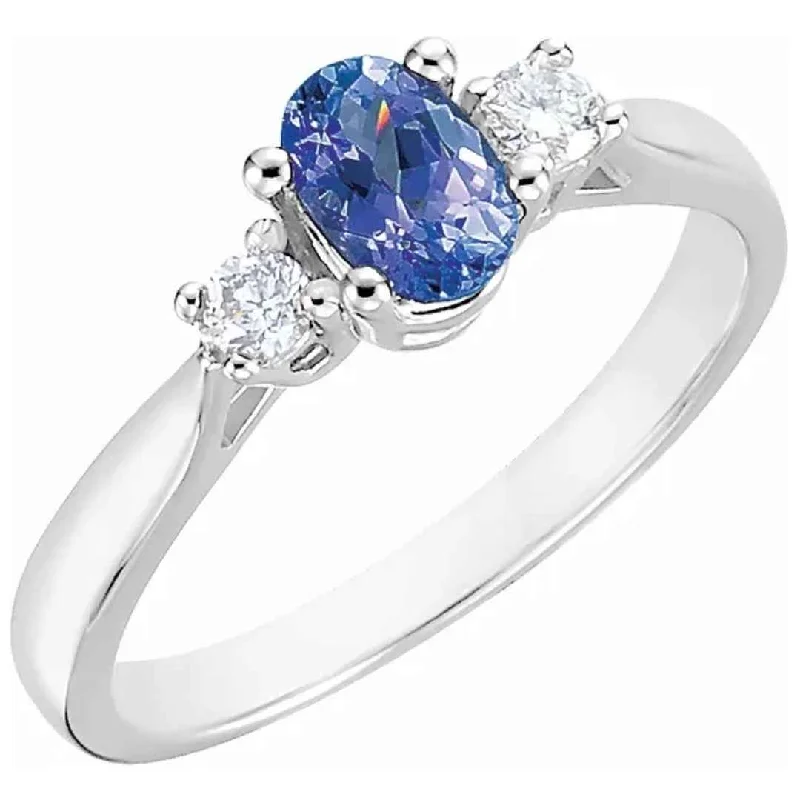 EVA | Women's Tanzanite Engagement Ring | 14K White Gold