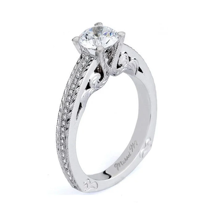 Michael M 18K White Gold Engagement Ring R576-1