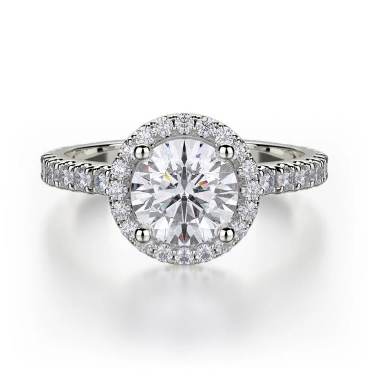 Michael M 18K White Gold Diamond Engagement Ring R320S-1