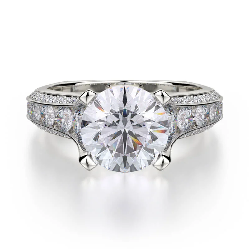 Michael M STRADA 18K White Gold Engagement Ring R656-2