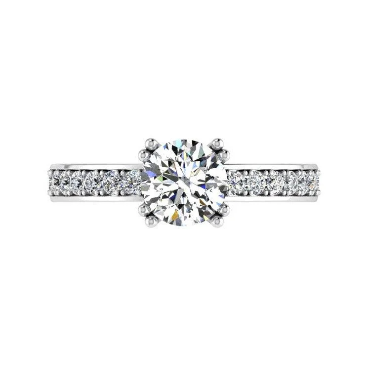 Round Diamond Engagement Ring 18K White Gold 0.36CT TDW