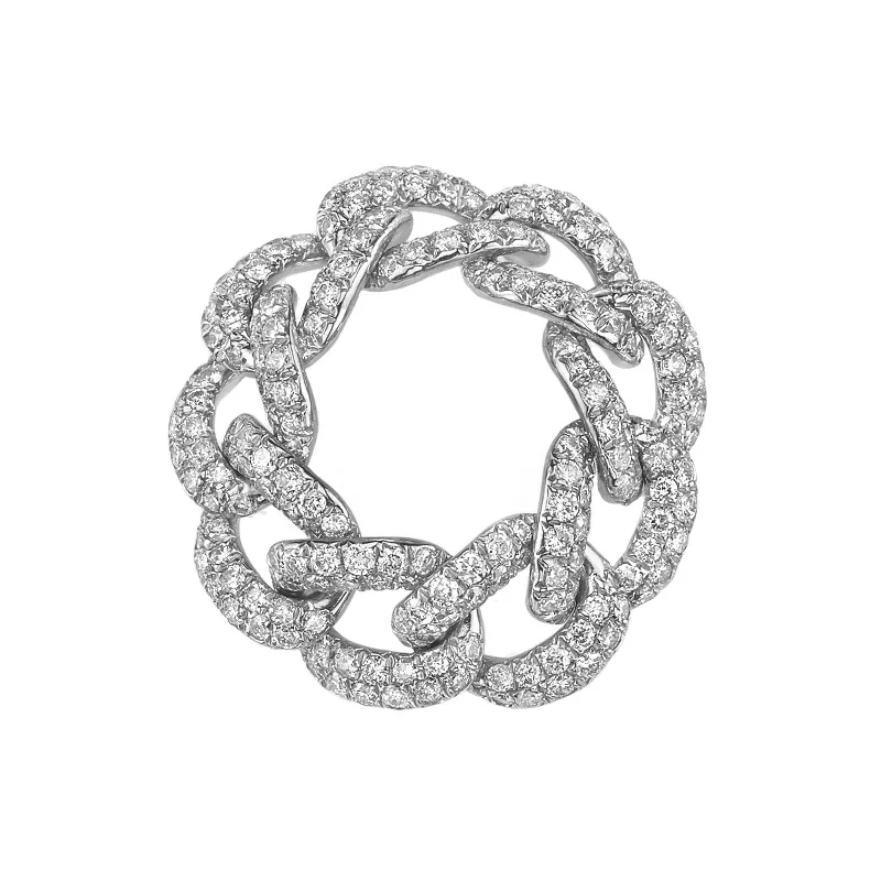 Essential Pave Link Ring - White Gold