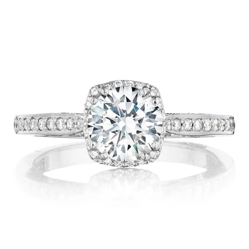 Tacori 18K White Gold Round Bloom Engagement Ring 2620RDSMPW