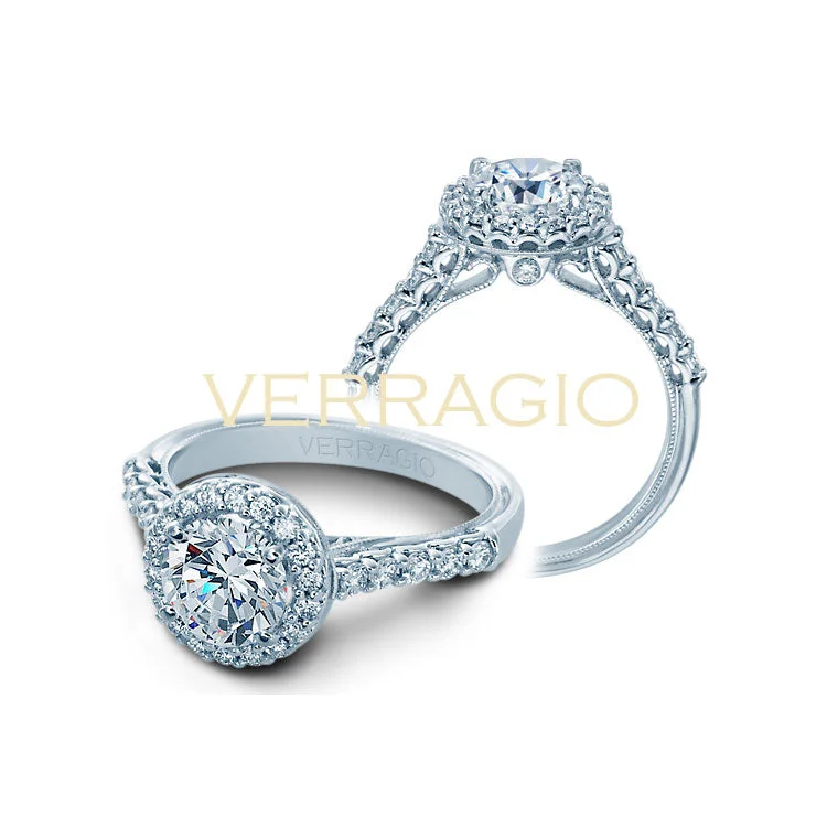 Verragio 14K White Gold Halo Diamond Engagement Ring Renaissance-903R7