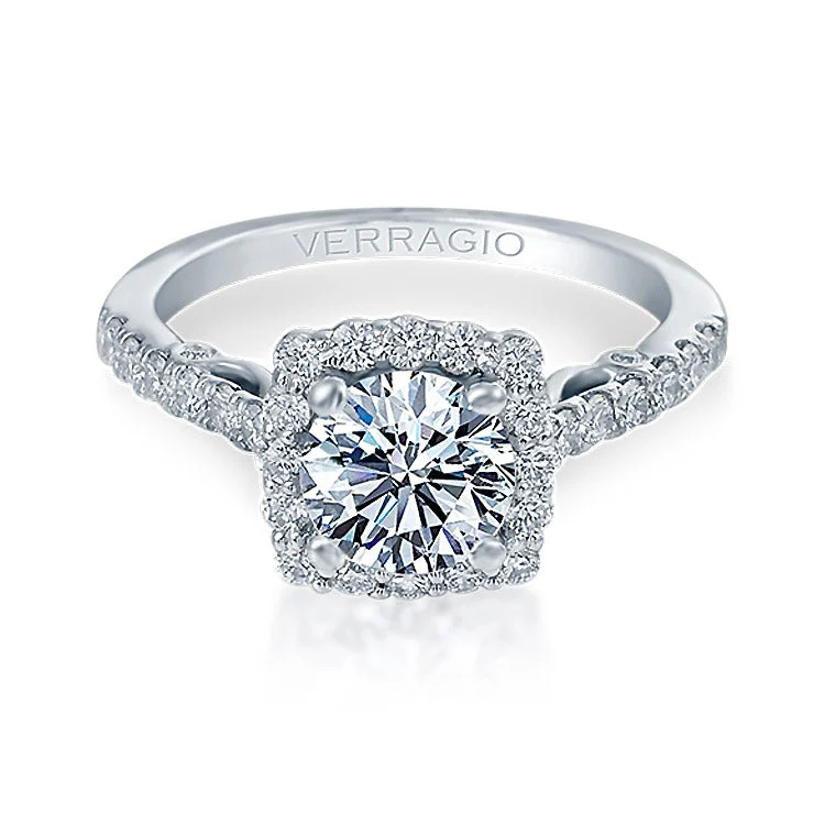 Verragio 18K White Gold Cushion Halo Diamond Engagement Ring INSIGNIA-7047